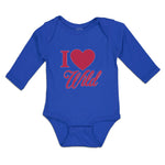 Long Sleeve Bodysuit Baby I Love Wild Boy & Girl Clothes Cotton