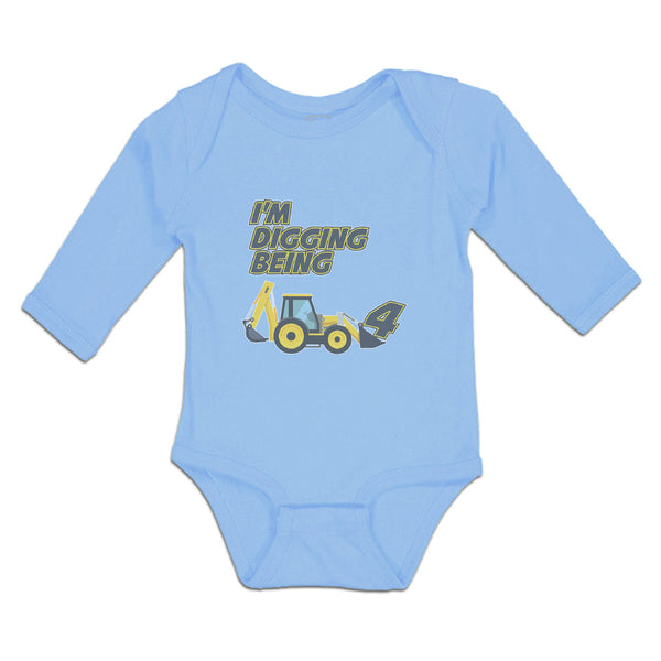 Long Sleeve Bodysuit Baby I'M Digging Being 4 Boy & Girl Clothes Cotton