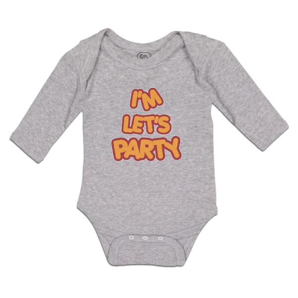 Long Sleeve Bodysuit Baby I'M Let's Party Boy & Girl Clothes Cotton