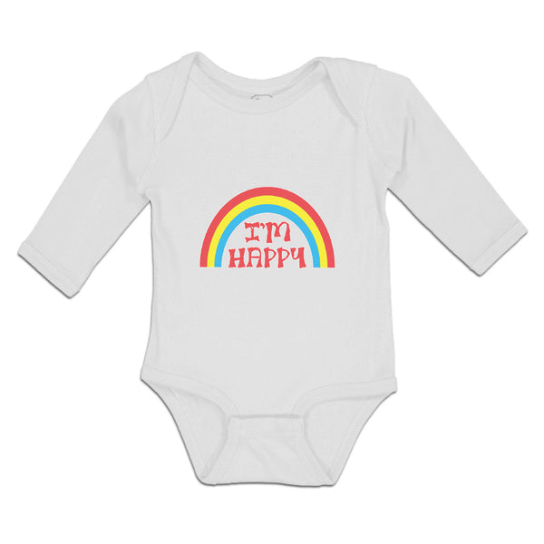 Long Sleeve Bodysuit Baby I'M Happy Boy & Girl Clothes Cotton