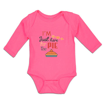 Long Sleeve Bodysuit Baby I'M Just Here for The Pie Boy & Girl Clothes Cotton