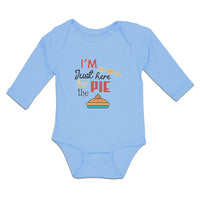 Long Sleeve Bodysuit Baby I'M Just Here for The Pie Boy & Girl Clothes Cotton