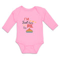 Long Sleeve Bodysuit Baby I'M Just Here for The Pie Boy & Girl Clothes Cotton