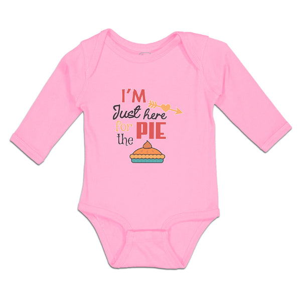 Long Sleeve Bodysuit Baby I'M Just Here for The Pie Boy & Girl Clothes Cotton