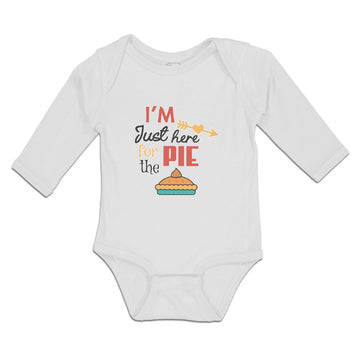 Long Sleeve Bodysuit Baby I'M Just Here for The Pie Boy & Girl Clothes Cotton