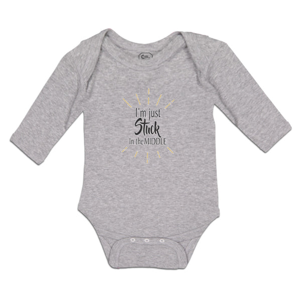 Long Sleeve Bodysuit Baby I'M Just Stuck in The Middle Boy & Girl Clothes Cotton