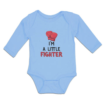 Long Sleeve Bodysuit Baby I'M A Little Fighter Sport Boxing Gloves 1 Cotton