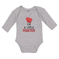 Long Sleeve Bodysuit Baby I'M A Little Fighter Sport Boxing Gloves 1 Cotton