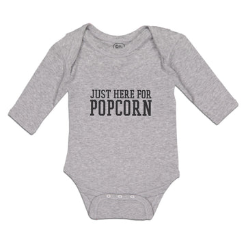 Long Sleeve Bodysuit Baby Just Here for Popcorn Boy & Girl Clothes Cotton