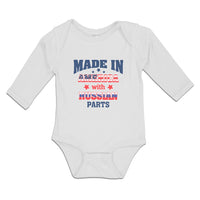 Long Sleeve Bodysuit Baby Made in America with Russian Parts Boy & Girl Clothes