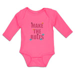 Long Sleeve Bodysuit Baby Make The Rules Boy & Girl Clothes Cotton