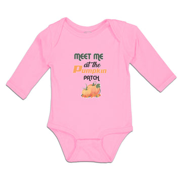 Long Sleeve Bodysuit Baby Meet Me at The Pumpkin Patch Boy & Girl Clothes Cotton