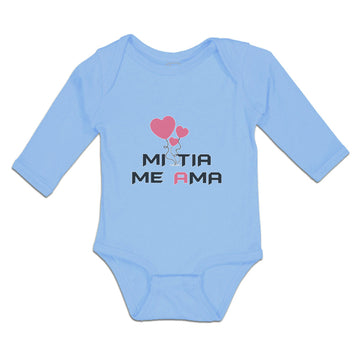 Long Sleeve Bodysuit Baby Mi Tia Me Ama Boy & Girl Clothes Cotton