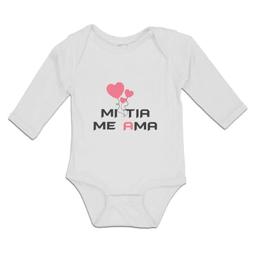 Long Sleeve Bodysuit Baby Mi Tia Me Ama Boy & Girl Clothes Cotton
