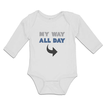 Long Sleeve Bodysuit Baby My Way All Day Boy & Girl Clothes Cotton