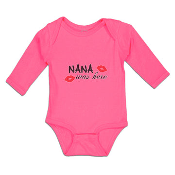 Long Sleeve Bodysuit Baby Nana Was Here Boy & Girl Clothes Cotton