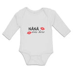 Long Sleeve Bodysuit Baby Nana Was Here Boy & Girl Clothes Cotton
