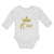 Long Sleeve Bodysuit Baby Age 1 and Number Name with Gold Crown Cotton - Cute Rascals