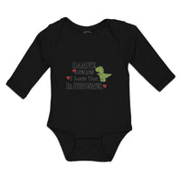 Long Sleeve Bodysuit Baby Raawr! Mean I Love You in Dinosaur Boy & Girl Clothes