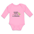 Long Sleeve Bodysuit Baby Raawr! Mean I Love You in Dinosaur Boy & Girl Clothes
