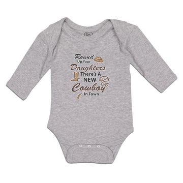 Long Sleeve Bodysuit Baby Round up Your Daughters There's A New Cowboy in Town