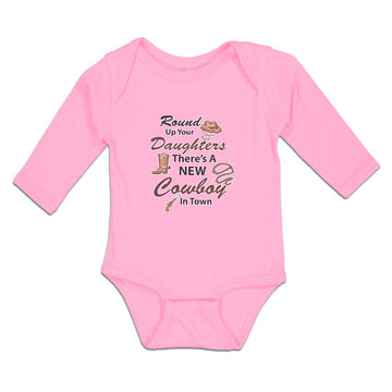 Long Sleeve Bodysuit Baby Round up Your Daughters There's A New Cowboy in Town