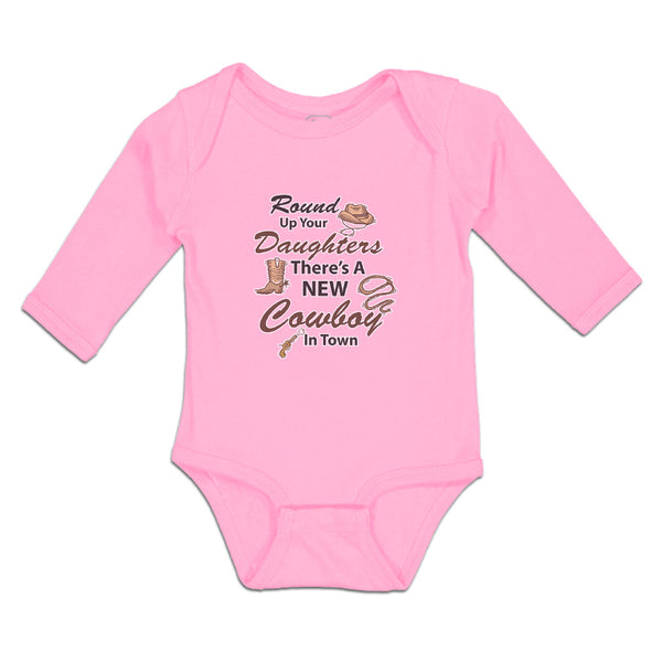 Long Sleeve Bodysuit Baby Round up Your Daughters There's A New Cowboy in Town