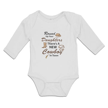 Long Sleeve Bodysuit Baby Round up Your Daughters There's A New Cowboy in Town