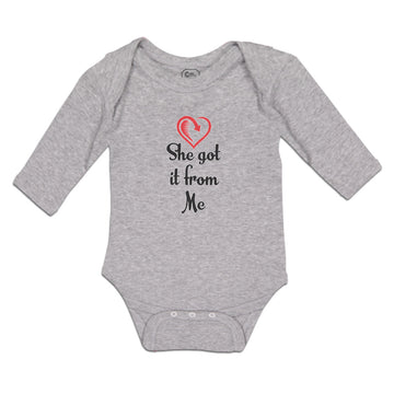 Long Sleeve Bodysuit Baby She Got It from Me Boy & Girl Clothes Cotton