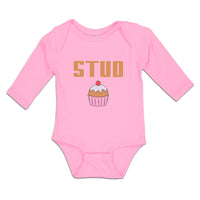 Long Sleeve Bodysuit Baby Stud with Cherry on Cupcake Boy & Girl Clothes Cotton