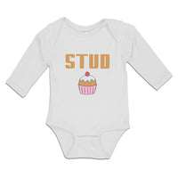 Long Sleeve Bodysuit Baby Stud with Cherry on Cupcake Boy & Girl Clothes Cotton