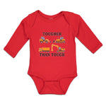 Long Sleeve Bodysuit Baby Tougher than Tough An Working Construction Vehicles