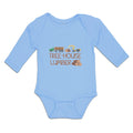 Long Sleeve Bodysuit Baby Tree-House Lumber An Vehicle with Wood Cotton