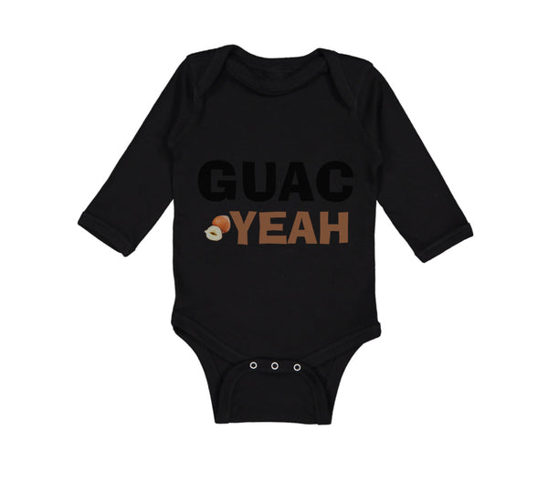 Long Sleeve Bodysuit Baby Avocado Guag Yeah! Guacamole Boy & Girl Clothes Cotton - Cute Rascals