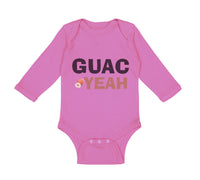 Long Sleeve Bodysuit Baby Avocado Guag Yeah! Guacamole Boy & Girl Clothes Cotton - Cute Rascals