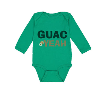 Long Sleeve Bodysuit Baby Avocado Guag Yeah! Guacamole Boy & Girl Clothes Cotton