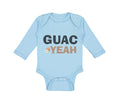 Long Sleeve Bodysuit Baby Avocado Guag Yeah! Guacamole Boy & Girl Clothes Cotton