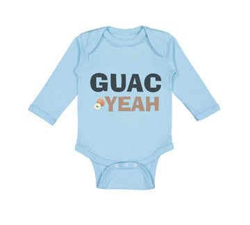 Long Sleeve Bodysuit Baby Avocado Guag Yeah! Guacamole Boy & Girl Clothes Cotton