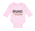 Long Sleeve Bodysuit Baby Avocado Guag Yeah! Guacamole Boy & Girl Clothes Cotton