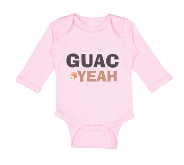 Long Sleeve Bodysuit Baby Avocado Guag Yeah! Guacamole Boy & Girl Clothes Cotton