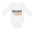 Long Sleeve Bodysuit Baby Avocado Guag Yeah! Guacamole Boy & Girl Clothes Cotton