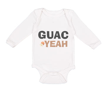 Long Sleeve Bodysuit Baby Avocado Guag Yeah! Guacamole Boy & Girl Clothes Cotton