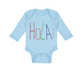 Long Sleeve Bodysuit Baby Hola! Hello Hispanic Spanish Boy & Girl Clothes Cotton