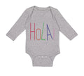 Long Sleeve Bodysuit Baby Hola! Hello Hispanic Spanish Boy & Girl Clothes Cotton