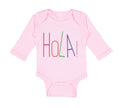 Long Sleeve Bodysuit Baby Hola! Hello Hispanic Spanish Boy & Girl Clothes Cotton