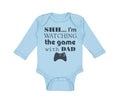 Long Sleeve Bodysuit Baby Shh I'M Watching Game Dad Gamer Father's Day Cotton