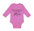 Long Sleeve Bodysuit Baby Don'T Mess with Me My Uncle Is A Biker Cotton