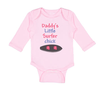 Long Sleeve Bodysuit Baby Daddy's Little Surfer Surfing Dad Father's Day Cotton