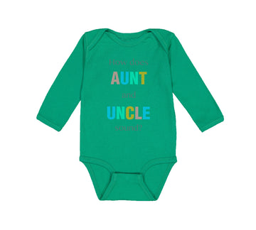 Long Sleeve Bodysuit Baby How Does Aunt and Uncle Sound Pregnancy Announcement