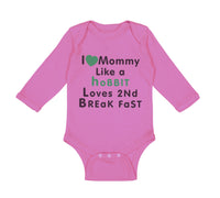 Long Sleeve Bodysuit Baby Love Mommy like Hobbit Loves 2 Breakfast Cotton